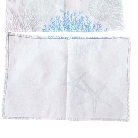 Ocean Coastal Table Placemats Set Of 4 Blue Grey Starfish Coral Beach NEW - Picture 6 of 9